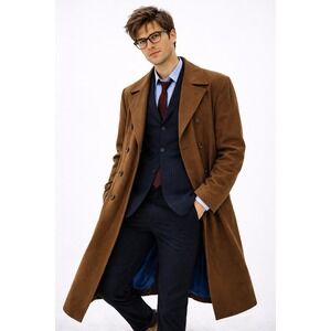 Doctor Who 10th Doctor Trench Long Coat Abbeyshot M Brown David‎ Tennant Cosplay